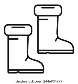 Ice fishing boots icon outline vector. Cold water outdoor. Polar activity