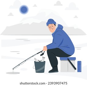 Eisfischerei, Vektorgrafik