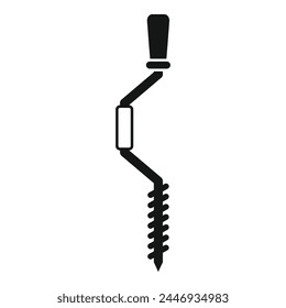 Ice fishing handle driller icon simple vector. Sport activity. Cold vacation