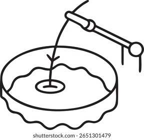 Ice Fishing Hole With Rod Black Vector Icon, Winter Fishing, Editable Clean Design, Rod And Hole, Outdoor Sport Icon