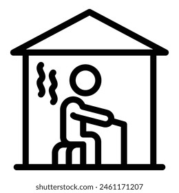 Ice fishing icon outline vector. Winter fish. Lake hole