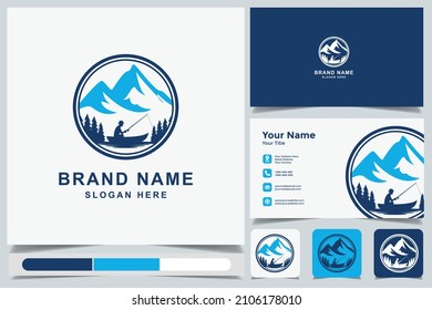 Ice Fishing Logo With Business Card