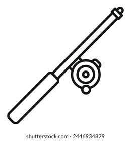Ice fishing rod icon outline vector. Camping sport. Vacation fun holiday