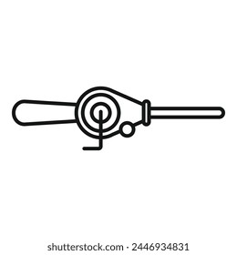 Ice fishing rod icon outline vector. Sport camping activity. Fisher event festival
