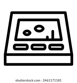 Ice fishing sonar icon outline vector. Winter fishing. Snow lake