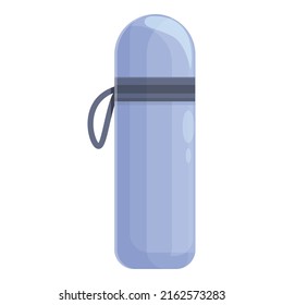 Ice fishing thermos bottle icon cartoon vector. Winter hole. Small equipment