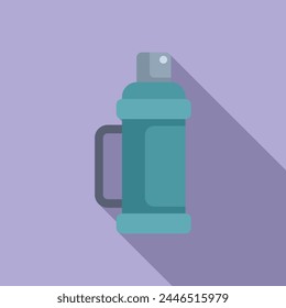 Ice fishing thermos bottle icon flat vector. Camping sport. Festival event