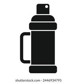 Ice fishing thermos bottle icon simple vector. Camping sport. Festival event