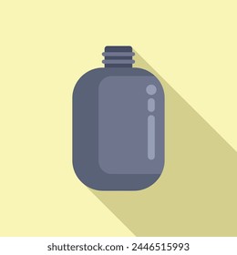 Ice fishing water flask icon flat vector. Snow nature. Sport outdoor holiday