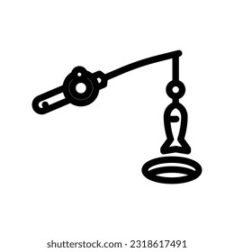 ice fishing winter season line icon vector. ice fishing winter season sign. isolated contour symbol black illustration