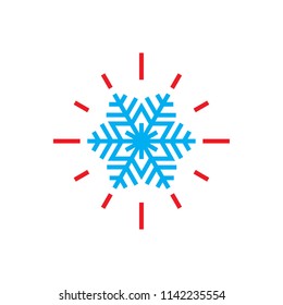 ice flake and sun.Air conditioning and heat vector logo icon.