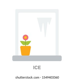 Ice flat icon on white transparent background. You can be used ice icon for several purposes.