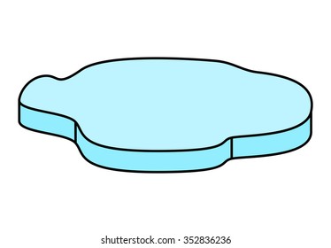 Ice floe icon, symbol, design. Winter vector illustration isolated on white background.