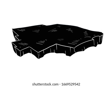 Ice Floe vector black silhouette Icon Symbol Design.
