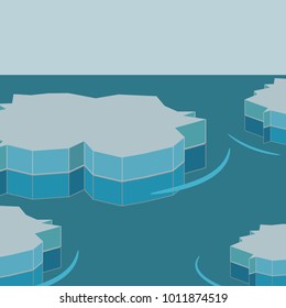 Ice floes in a sea