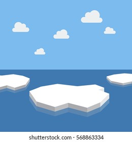 Ice floes in the sea. vector illustration