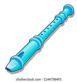Ice flute isolated on white background. Vector cartoon close-up illustration.