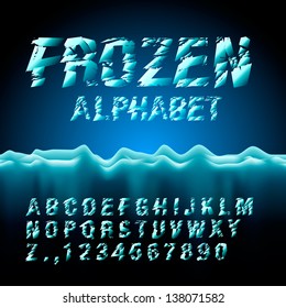 Ice Font Collection, Vector Illustration.