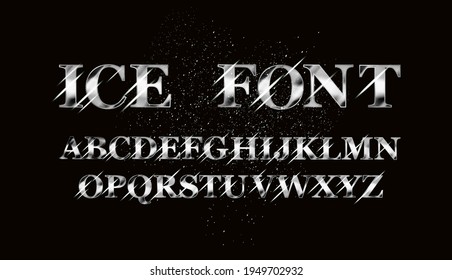 Ice Font Collection, Vector Illustration.