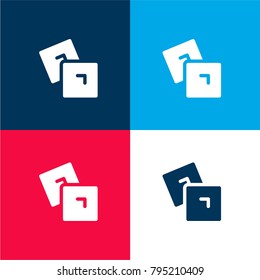 Ice four color material and minimal icon logo set in red and blue