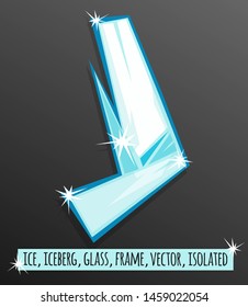 Ice frame. Vector image in flat cartoon style. Isolated
