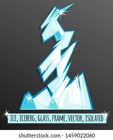 Ice frame. Vector image in flat cartoon style. Isolated