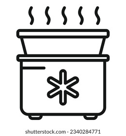 Ice freezer icon outline vector. Repair service. Cold work