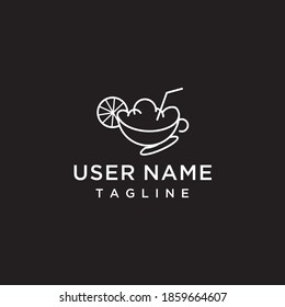 ice fruit logo concept simple, unique, creative white color combination with black background