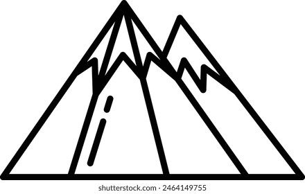 ice glacier mountain outline icon vector illustration