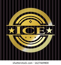 Ice gold emblem. Vector Illustration. Detailed.