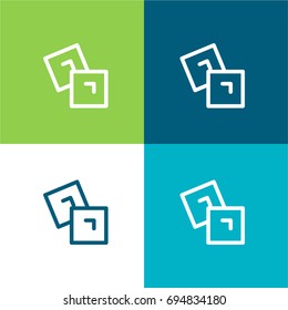 Ice green and blue material color minimal icon or logo design