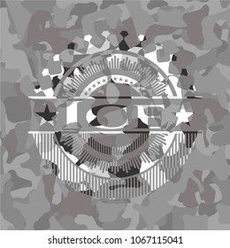 Ice grey camouflaged emblem