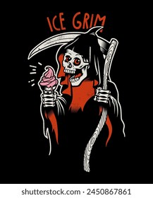 ICE GRIM Vintage Illustration Design