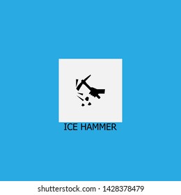 ice hammer icon sign signifier vector