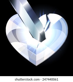 ice heart-crystal and blade