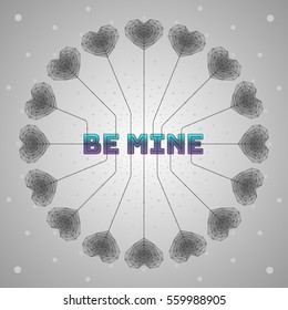 Ice hearts circle. Be mine.