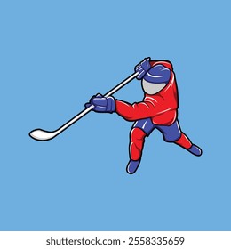 Ice Hockey Athlete Vibrant Colored Vector