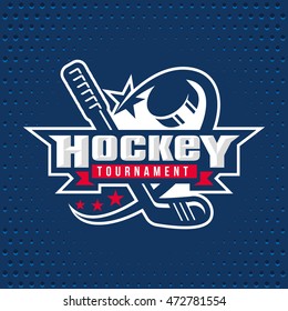 Ice Hockey Badge, Logo, Emblem Template