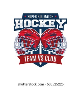 Ice Hockey Badge, Logo, Emblem Team Tournament Template