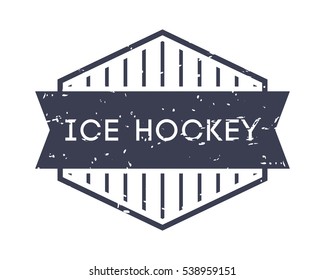 ice hockey badge, vector logo, sport label, grunge stamp, vintage style