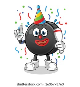 ice hockey ball happy clown cartoon. cartoon mascot vector
