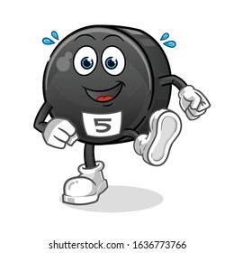 ice hockey ball runner cartoon. cartoon mascot vector