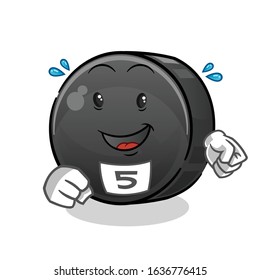 ice hockey ball runner cartoon. cute chibi cartoon mascot vector