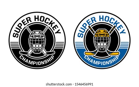 ice hockey championship circle badge