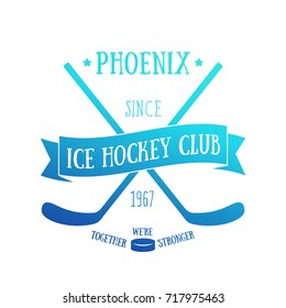 Ice Hockey club t-shirt design, vector print