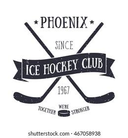 Ice Hockey club t-shirt print isolated on white