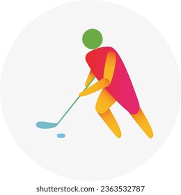 Ice hockey competition icon. Colorful sport sign.  