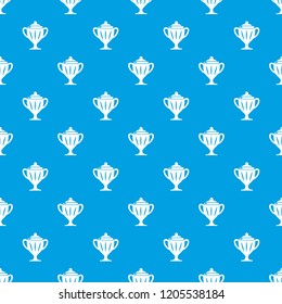 Ice hockey cup pattern vector seamless blue repeat for any use