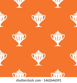 Ice hockey cup pattern vector orange for any web design best