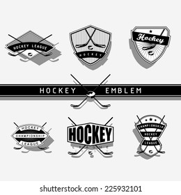 Ice Hockey emblem - monochrome 